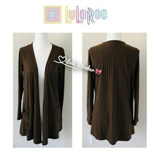 👉*NWT* LULAROE CAROLINE OPEN FRONT SWEATER ~ CHOCOLATE BROWN ~SIZE S